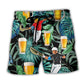 Beach Short / Adults / S Beer And Jai Alai Tropical Pattern - Beach Short Reefox - Owls Matrix LTD