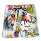 Beach Short / Adults / S Horse I Like Horse And Beer - Beach Short Reefox - Owls Matrix LTD