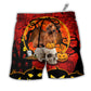 Beach Short / Adults / S Halloween Dachshund Pumpkin Scary Red - Beach Short Reefox - Owls Matrix LTD