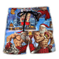 Christmas Santa Weightlifting Christmas Fitness Gym - Beach Short Reefox - Owls Matrix LTD