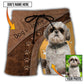 Shih Tzu / Adults / S Dog Paw Brown Style Classic Custom Photo Personalized - Beach Short Reefox - Owls Matrix LTD