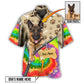 Hippie / Adults / S German Shepherd Dog Various Style Custom Photo Personalized - Hawaiian Shirt - Reefox