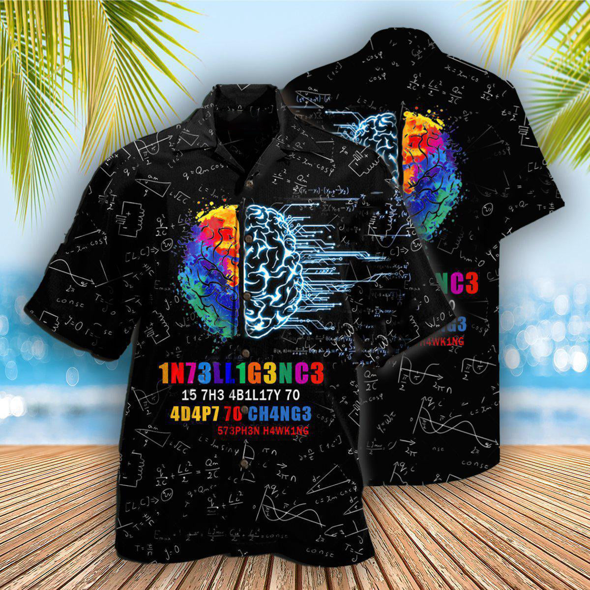 Intelligence Funny Black Style - Hawaiian Shirt - Reefox