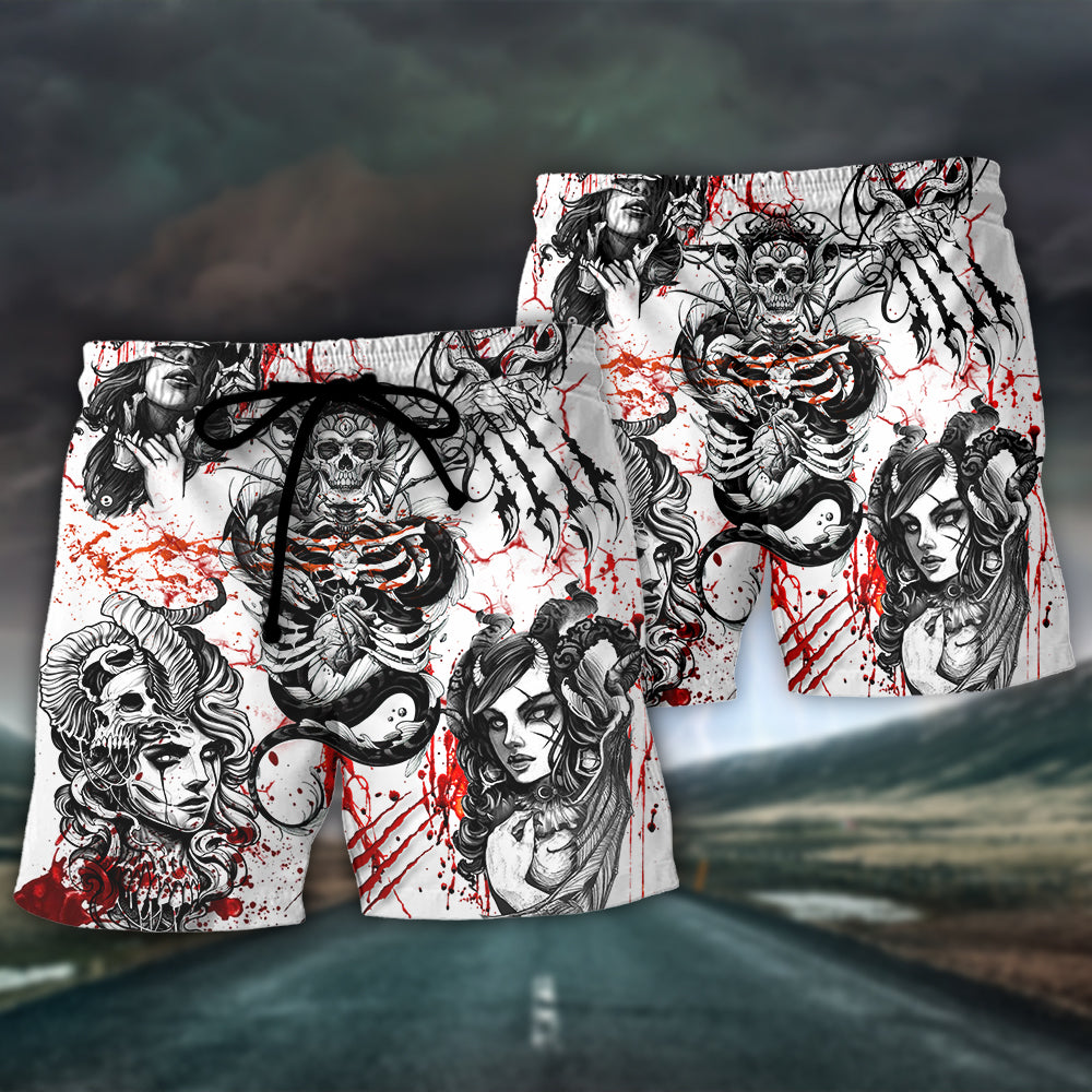 Skull I'm Not The Hero You Wanted I'm The Monster You Needed - Beach Short Reefox