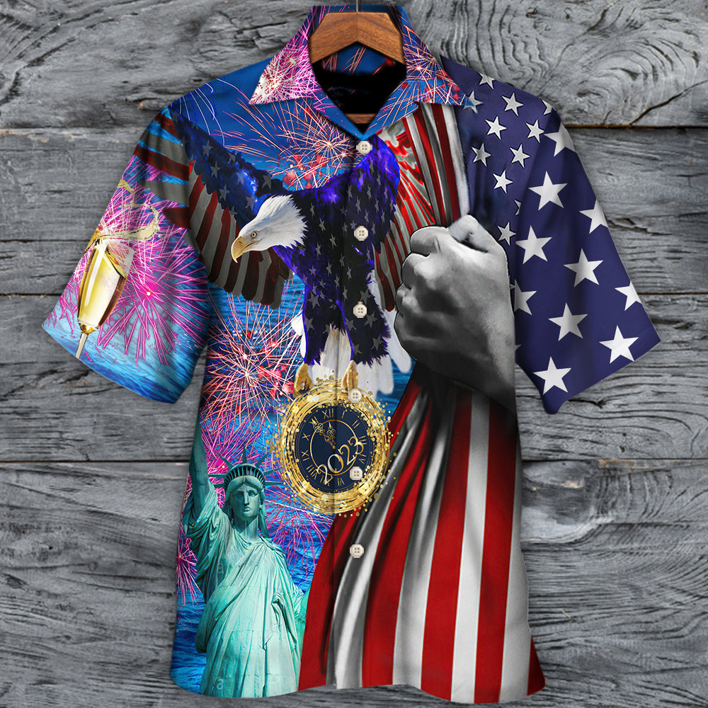 America 2023 New Year New America - Hawaiian Shirt - Reefox