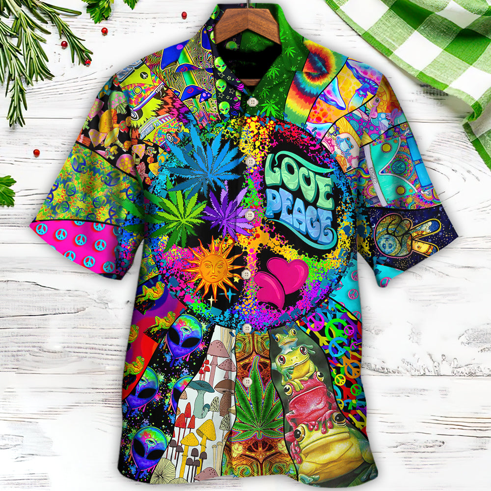 Hippie Alien Frogs Love Peace Amazing Style - Hawaiian Shirt - Reefox