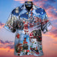 Train Christmas Santa And Train Happiness - Hawaiian Shirt - Reefox