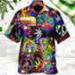 Hippie Alien Peace The Colorful Of Life Amazing Neon Style - Hawaiian Shirt - Reefox