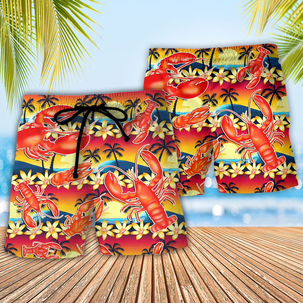 Lobster This Is What An Awesome Lobster Lover Looks Like Tropical Vibe Amazing Style - Beach Short Reefox