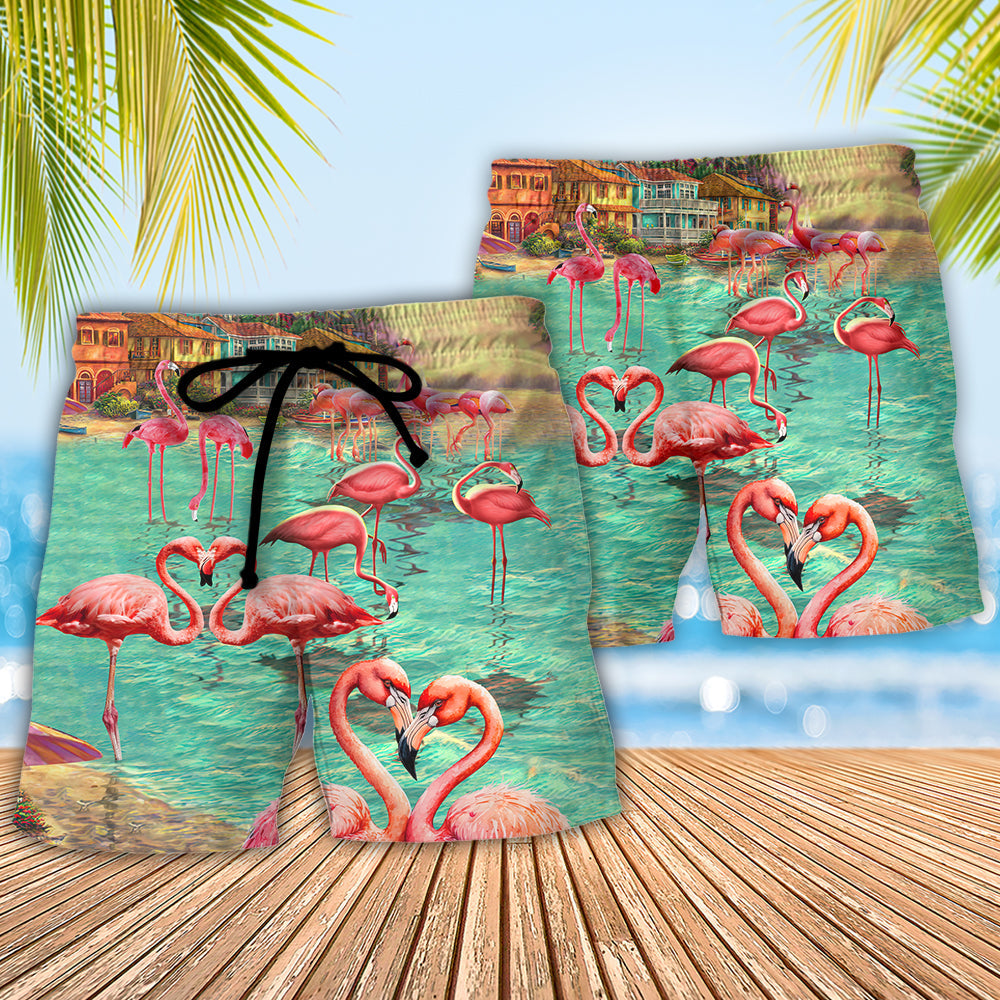 Beach Flamingo Love You To The Beach And Back - Beach Short