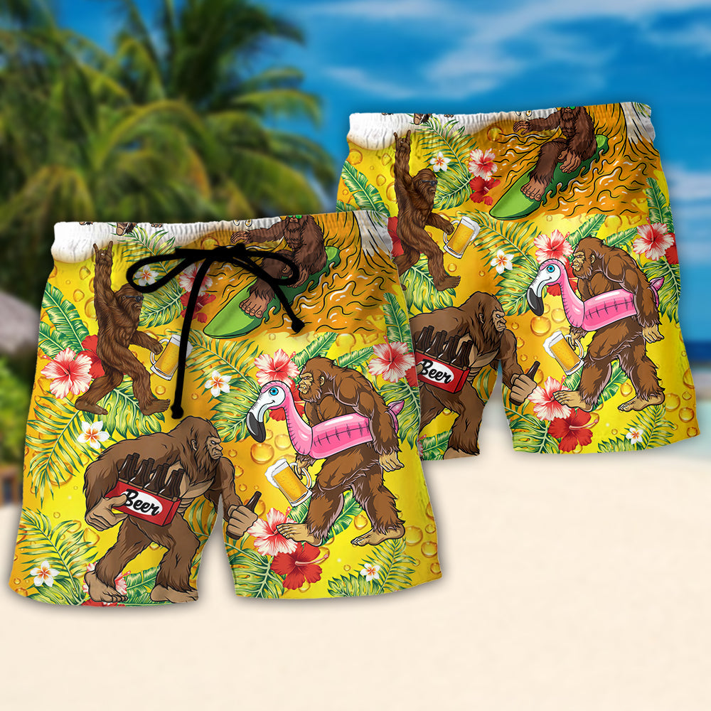 Beer Funny Bigfoot Stole My Beer Lover Beer Tropical Style - Beach Short Reefox