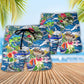 Fishing Hunting Born To Fish Tropical Vibe - Beach Short Reefox