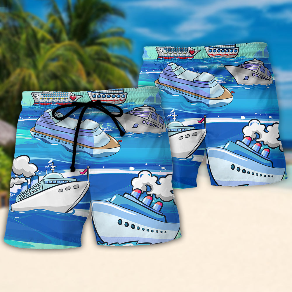 Cruises Saved Me From Being a Pornstar Funny Cruises Quote Gift Lover Beach - Beach Short Reefox