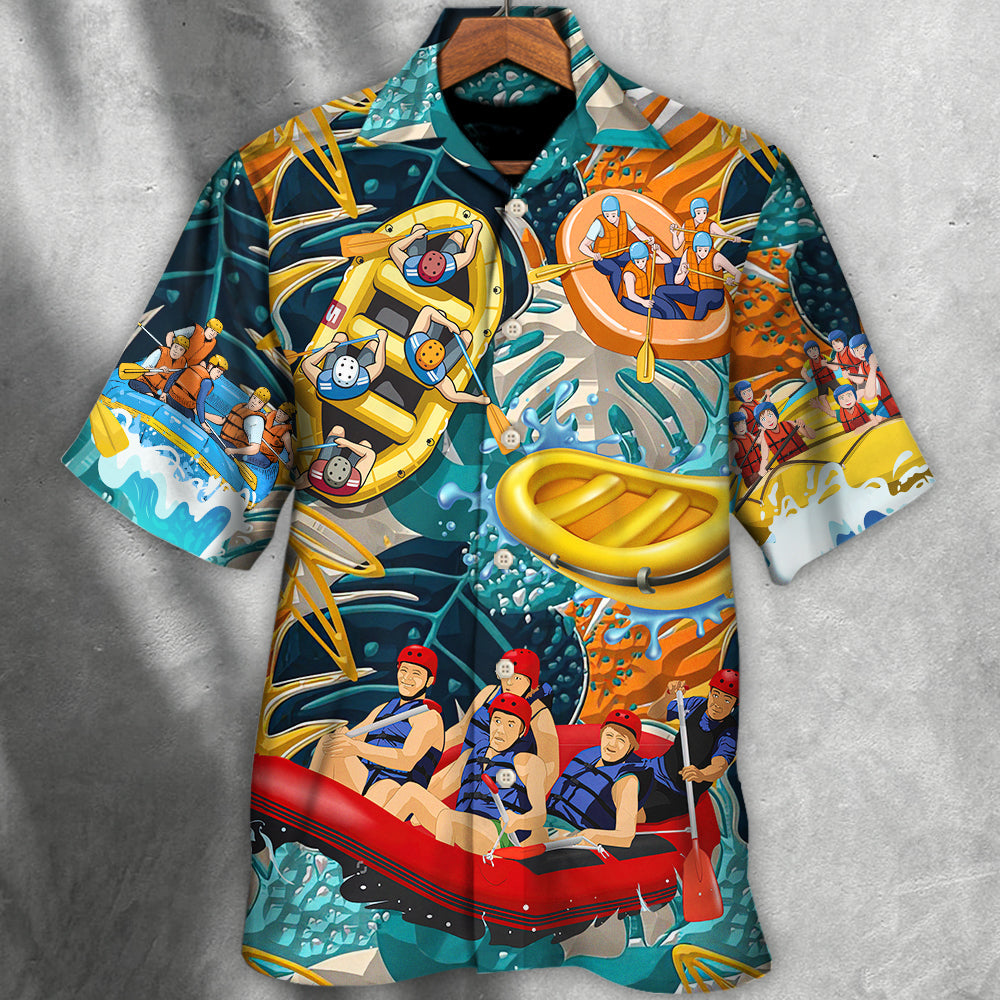 Water Rafting River Rafting Team Lover Tropical Style - Hawaiian Shirt - Reefox
