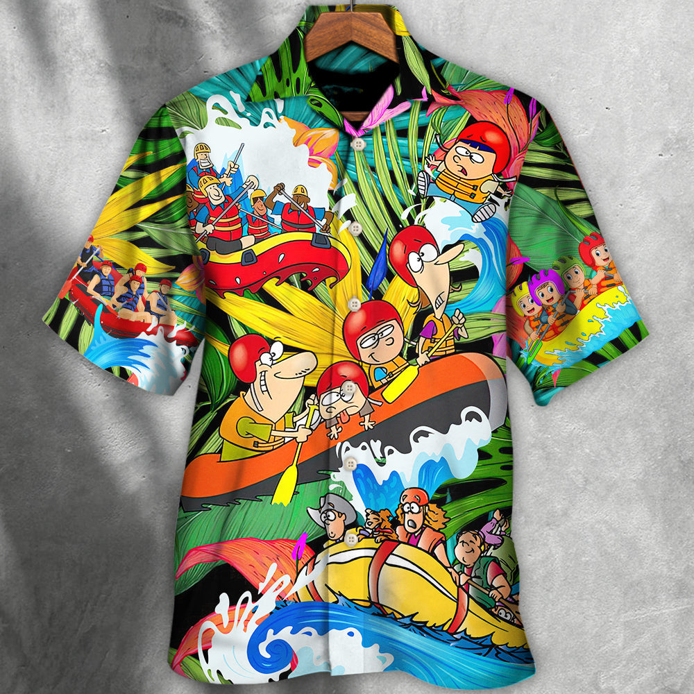 Water Rafting River Rafting Team Funny Lover Tropical Style - Hawaiian Shirt - Reefox