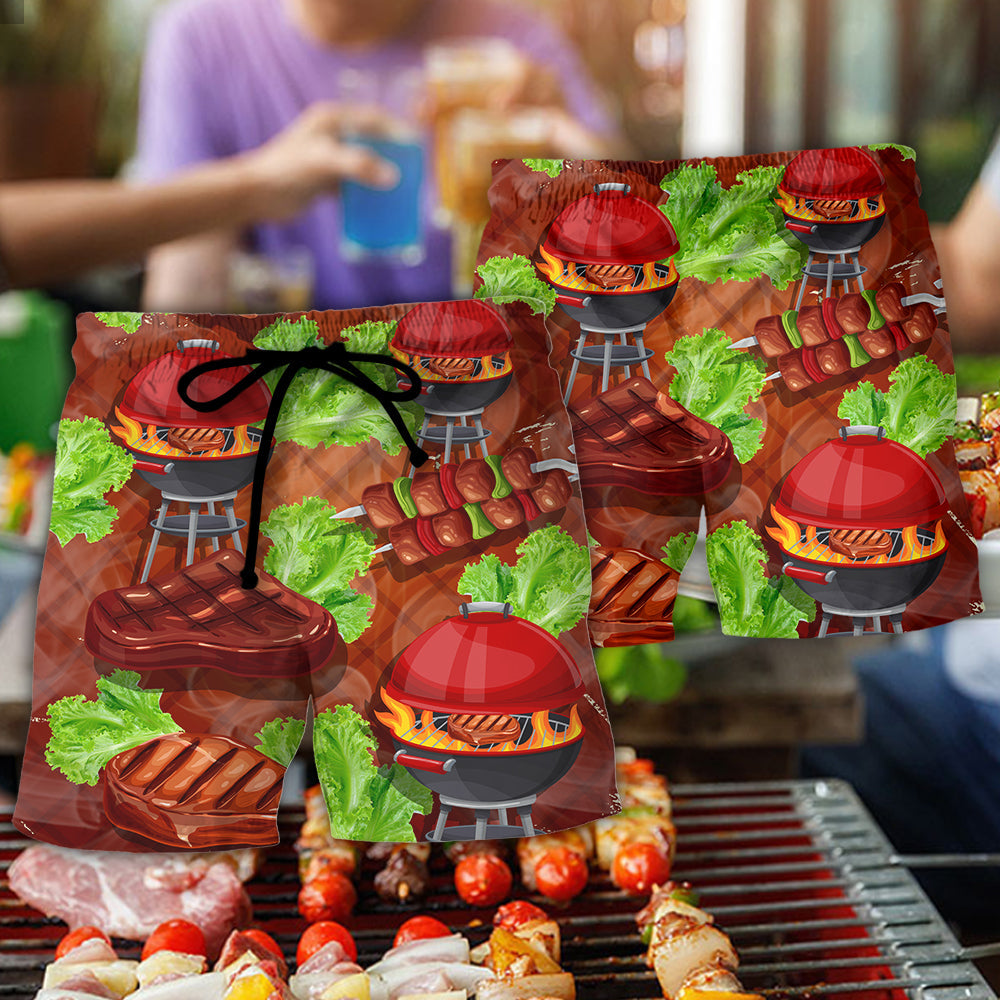 Smoking Meats Saved Me From Being A Pornstar Now I Smell Smoke Lover BBQ Funny Gift - Beach Short Reefox