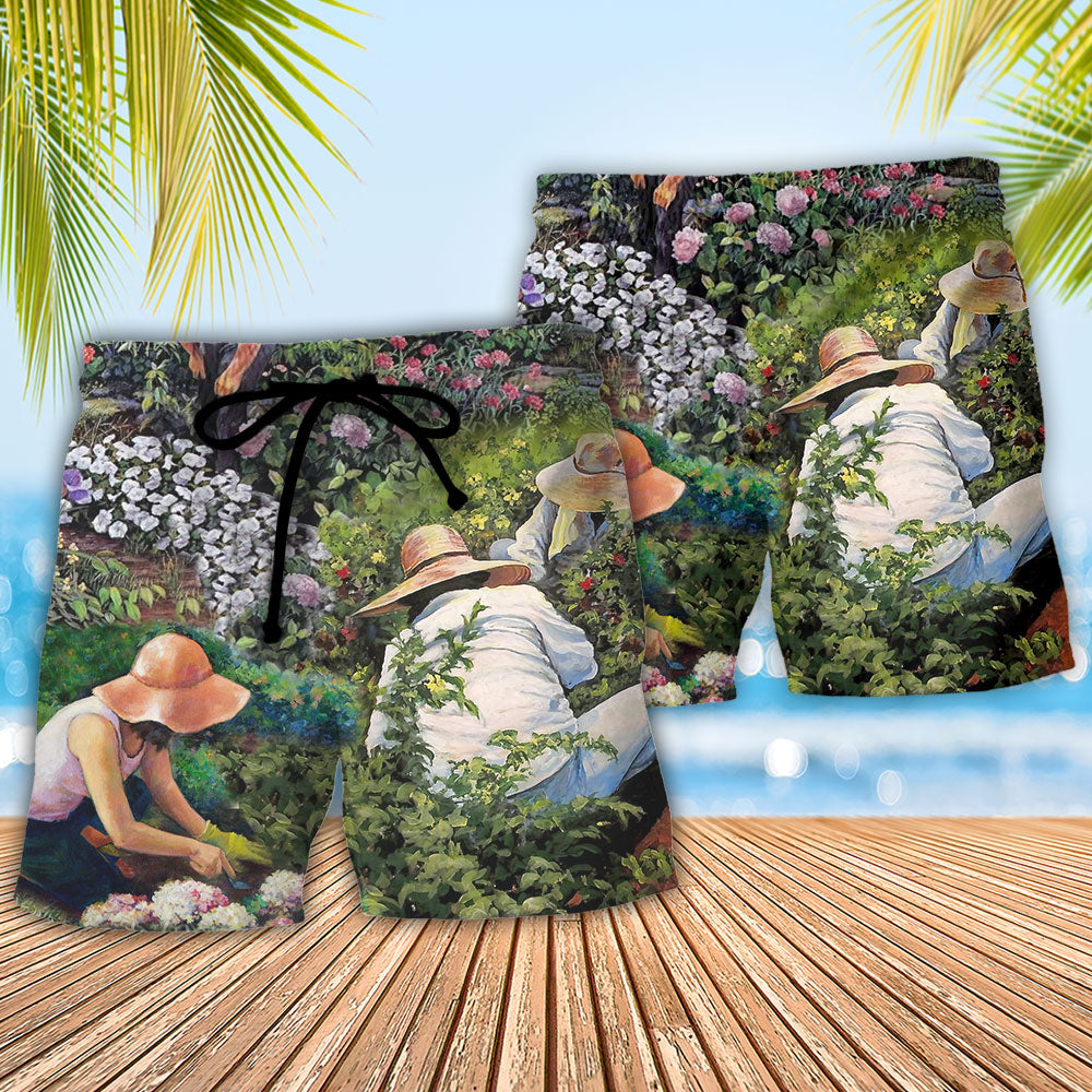 Gardening Plants A Dirty Hoe Is A Happy Hoe Vintage Vibe - Beach Short Reefox