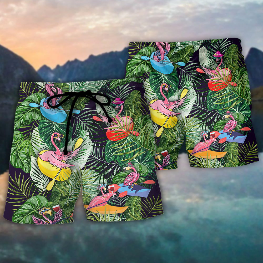 Kayaking Funny Flamingo Playing Kayaking Just Add Water Tropical Kayaking Lover - Beach Shor