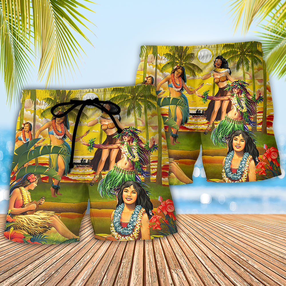 Festival Aloha Aku No Aloha Mai No Summer Hawaii Hula Girl - Beach Short Reefox