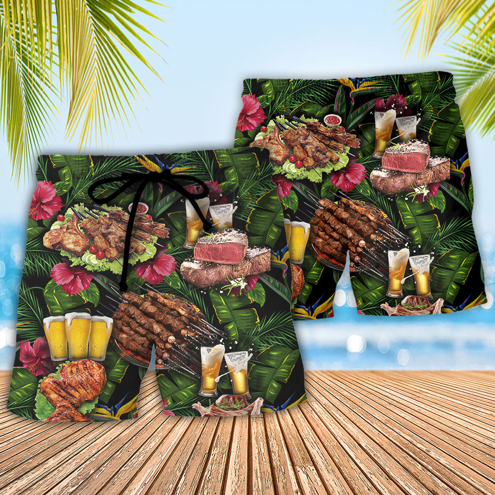 Barbecue Food Once You Put My Meat In Your Mouth You're Going Want To Swallow BBQ - Beach Short Reefox