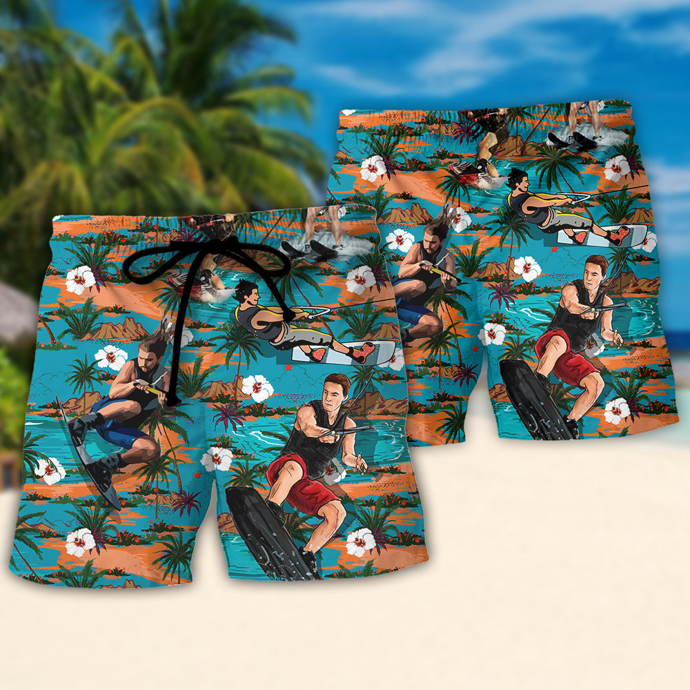 Waterskiing Ski Dad Just Like Regular Dad But Much Cooler Lover Waterski - Beach Short Reefox