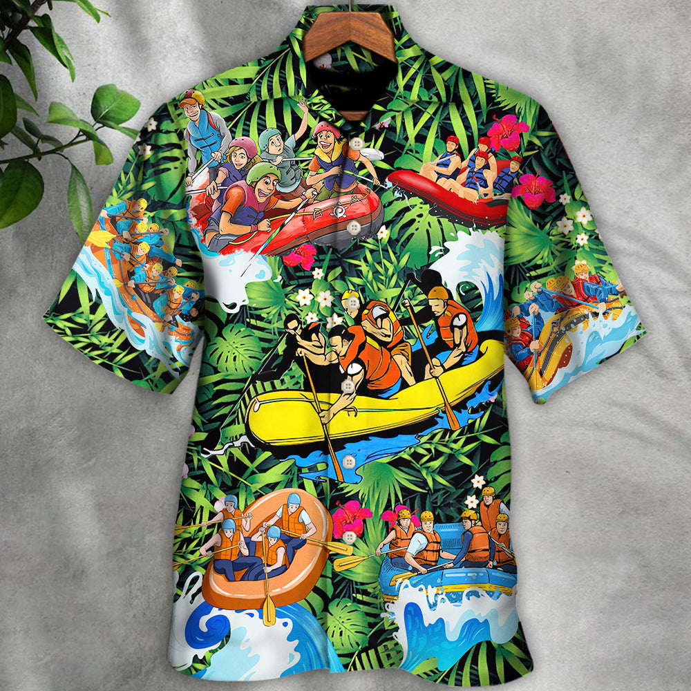 Water Rafting Lover Style Flower Tropical - Hawaiian Shirt - Reefox
