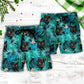Black Cat Lover Tropical Leaf - Beach Short Reefox - Owls Matrix LTD