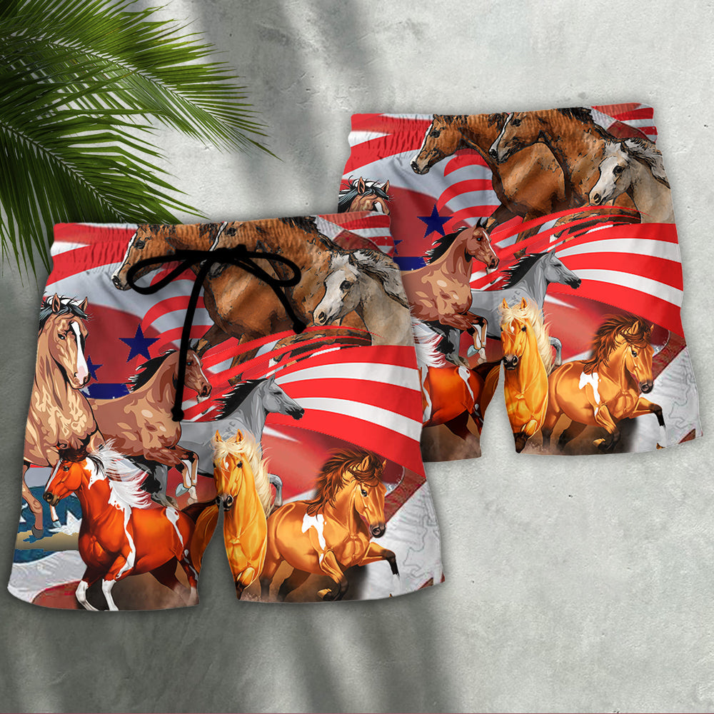 Horse Independence Day America - Beach Short Reefox - Owls Matrix LTD