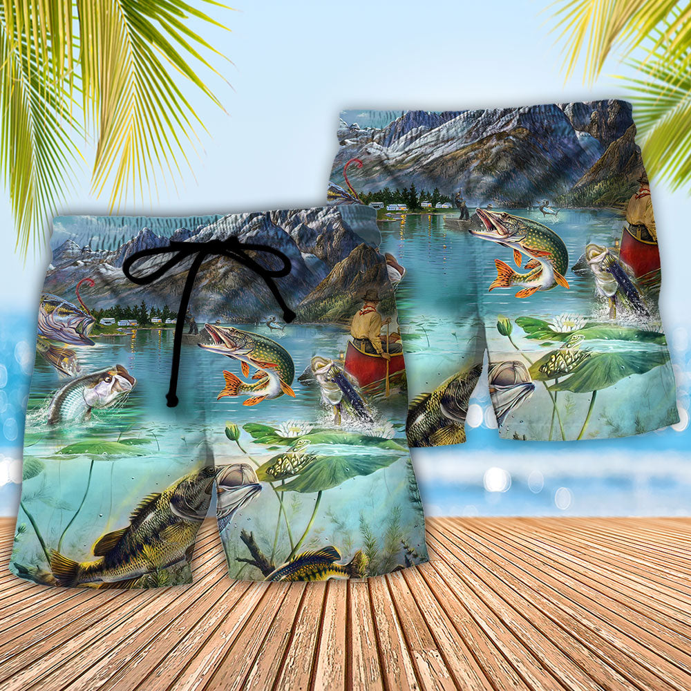 Fishing Born To Go Fishing Forced To Go To School - Beach Short Reefox