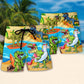 Surfing Funny Dinosaur World's Okayest Surfer Lovers Surfing - Beach Short Reefox