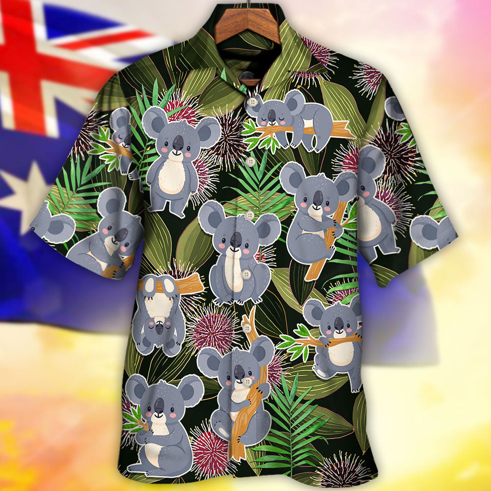 Koala Daily Life Funny Tropical Art - Hawaiian Shirt - Reefox