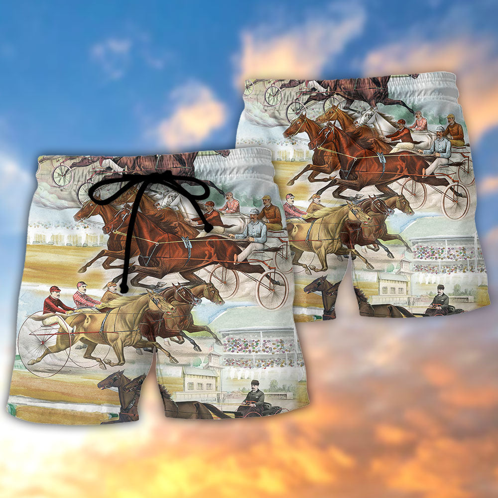 Harness Racing Horse Racing Road The Best Seat - Beach Short Reefox - Owls Matrix LTD