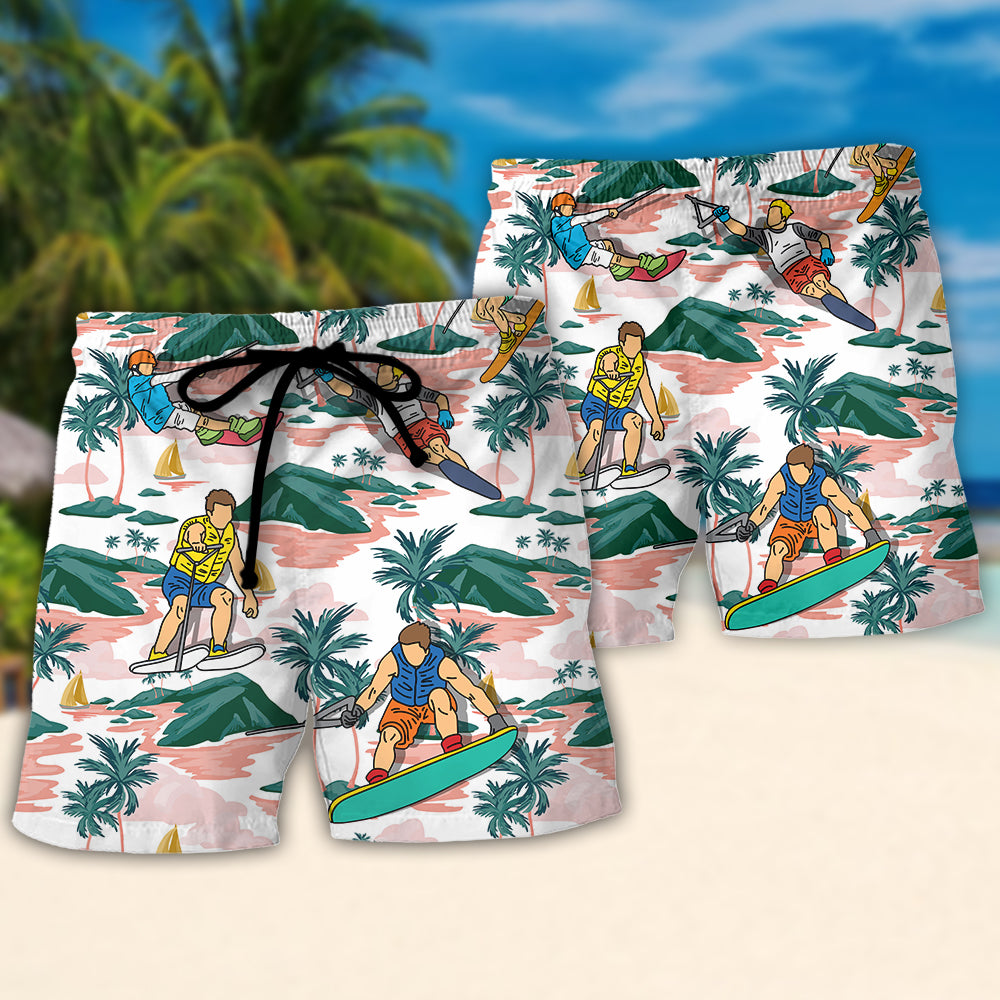 Waterskiing I'm A Water Skiing Dad Lover Beach - Beach Short