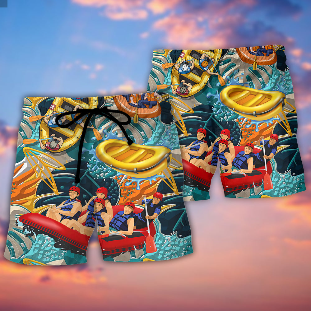 Water Rafting River Rafting Team Lover Tropical Style - Beach Short Reefox - Owls Matrix LTD