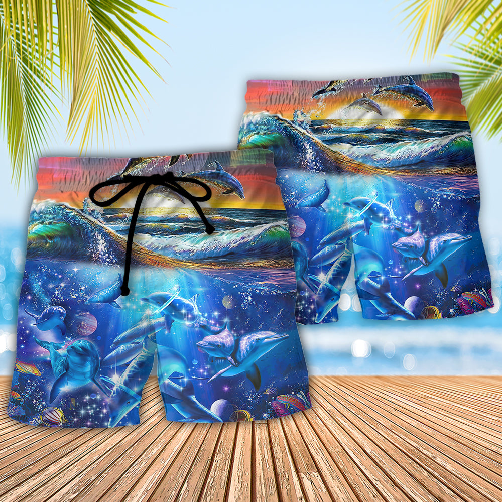 Beach - Dolphin Live In The Sunshine. Swim In The Sea. Drink The Wild Air - Beach Short