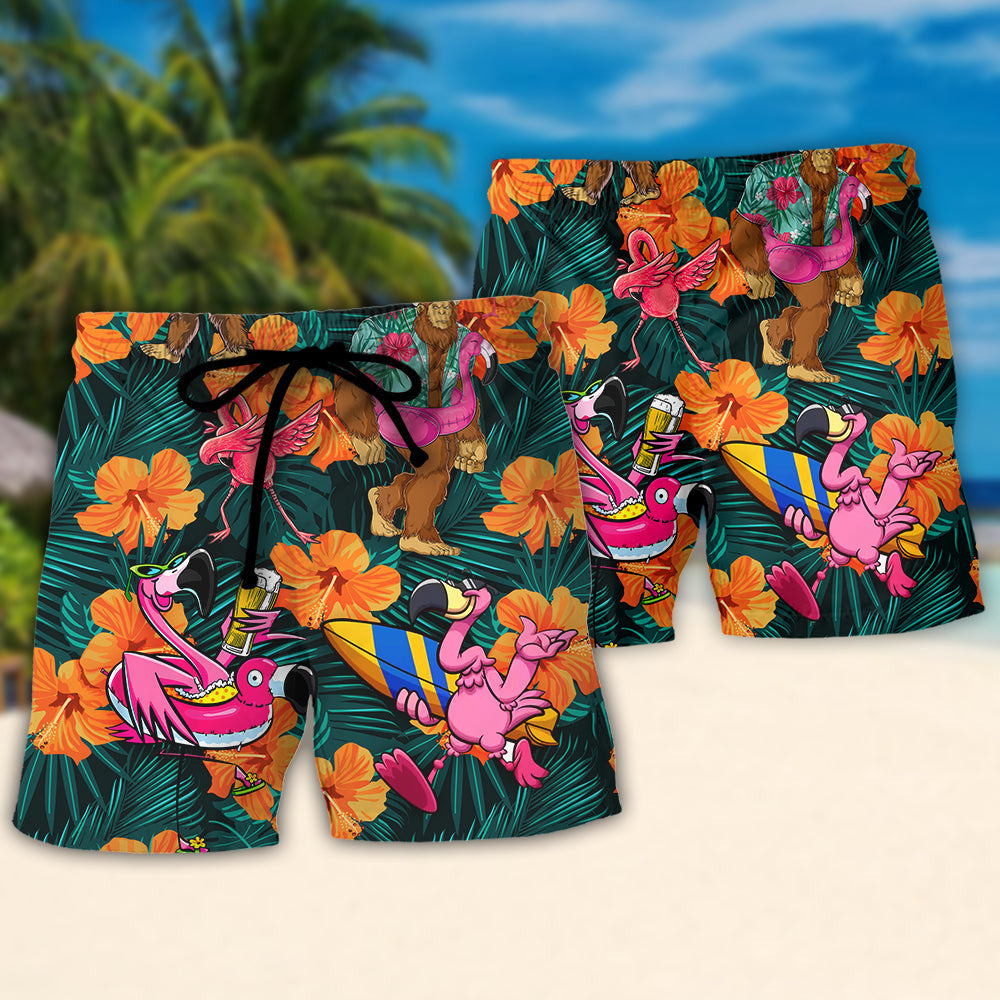 Flamingo Bigfoot Life Is Better At The Beach Tropical Style - Beach Short Reefox