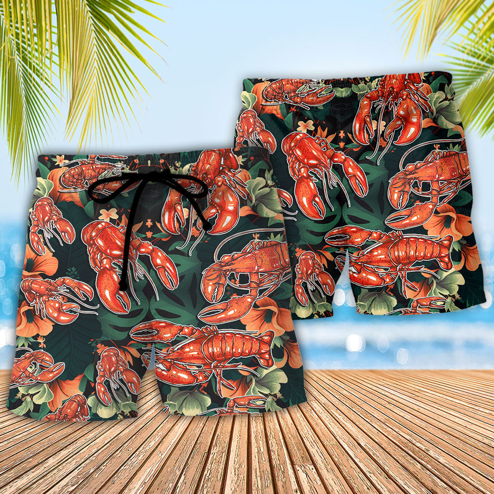 Lobster This Lobster Is So Uncooked Tropical Vibe Amazing Style - Beach Short Reefox