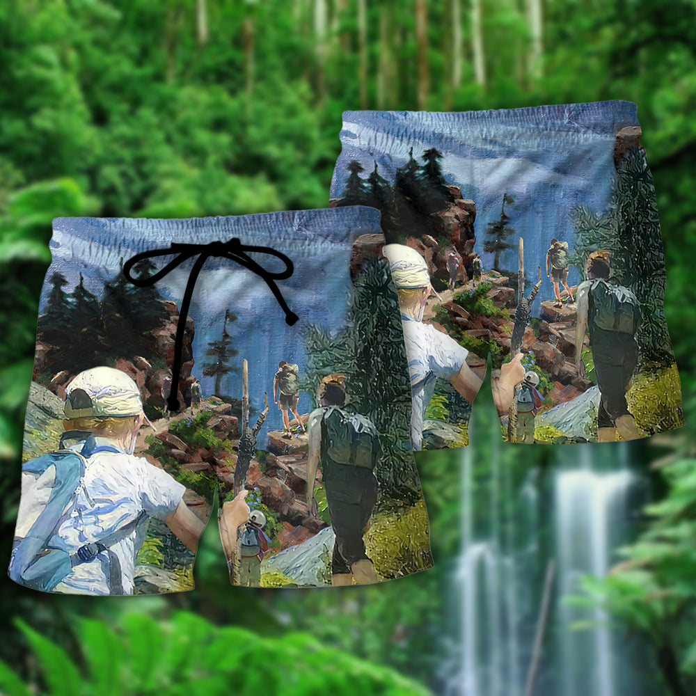 Hiking Hiking Is The Answer Who Cares What The Question Is - Beach Short Reefox