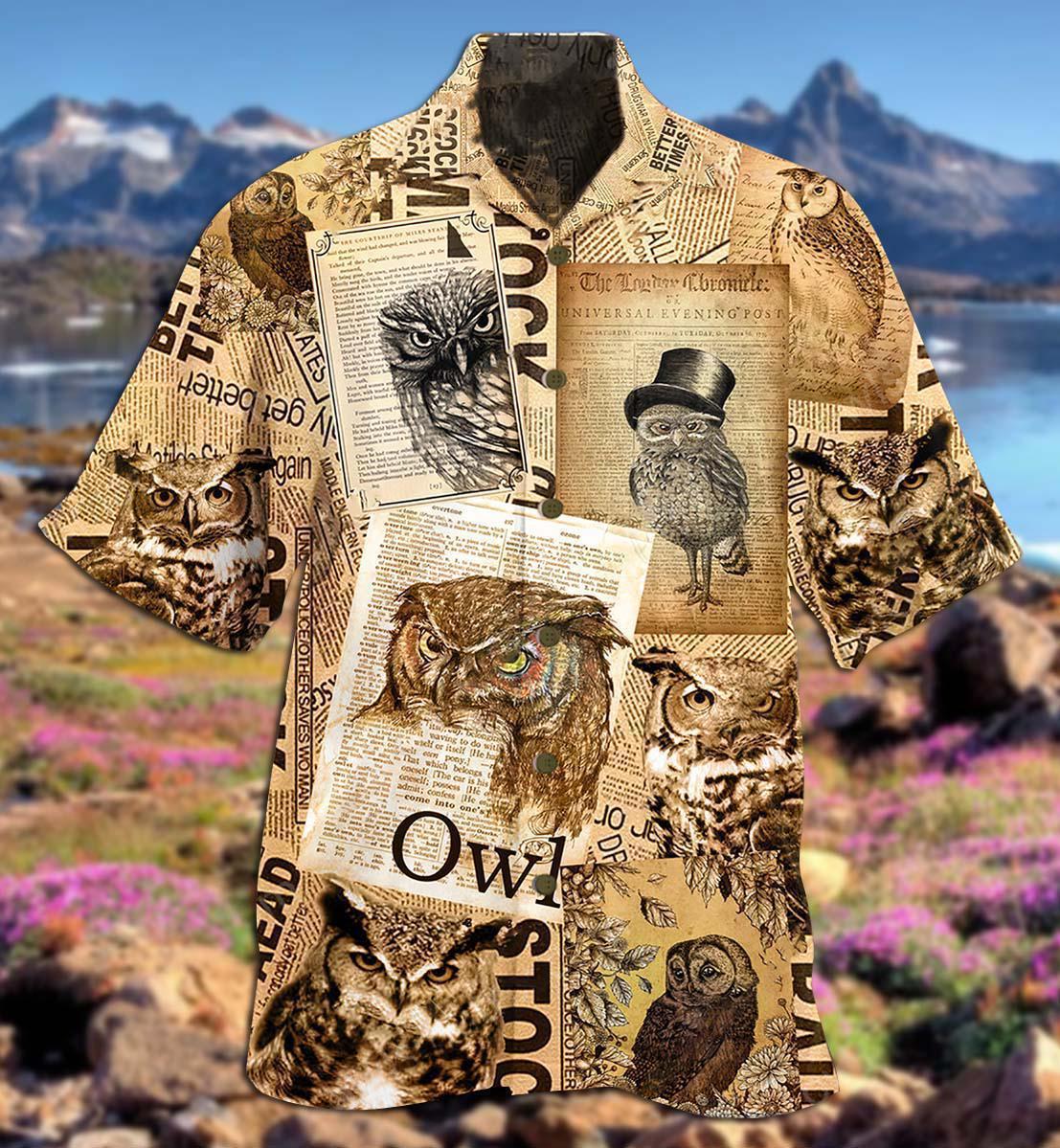 Owl Paper Retro Vintage - Hawaiian Shirt - Reefox