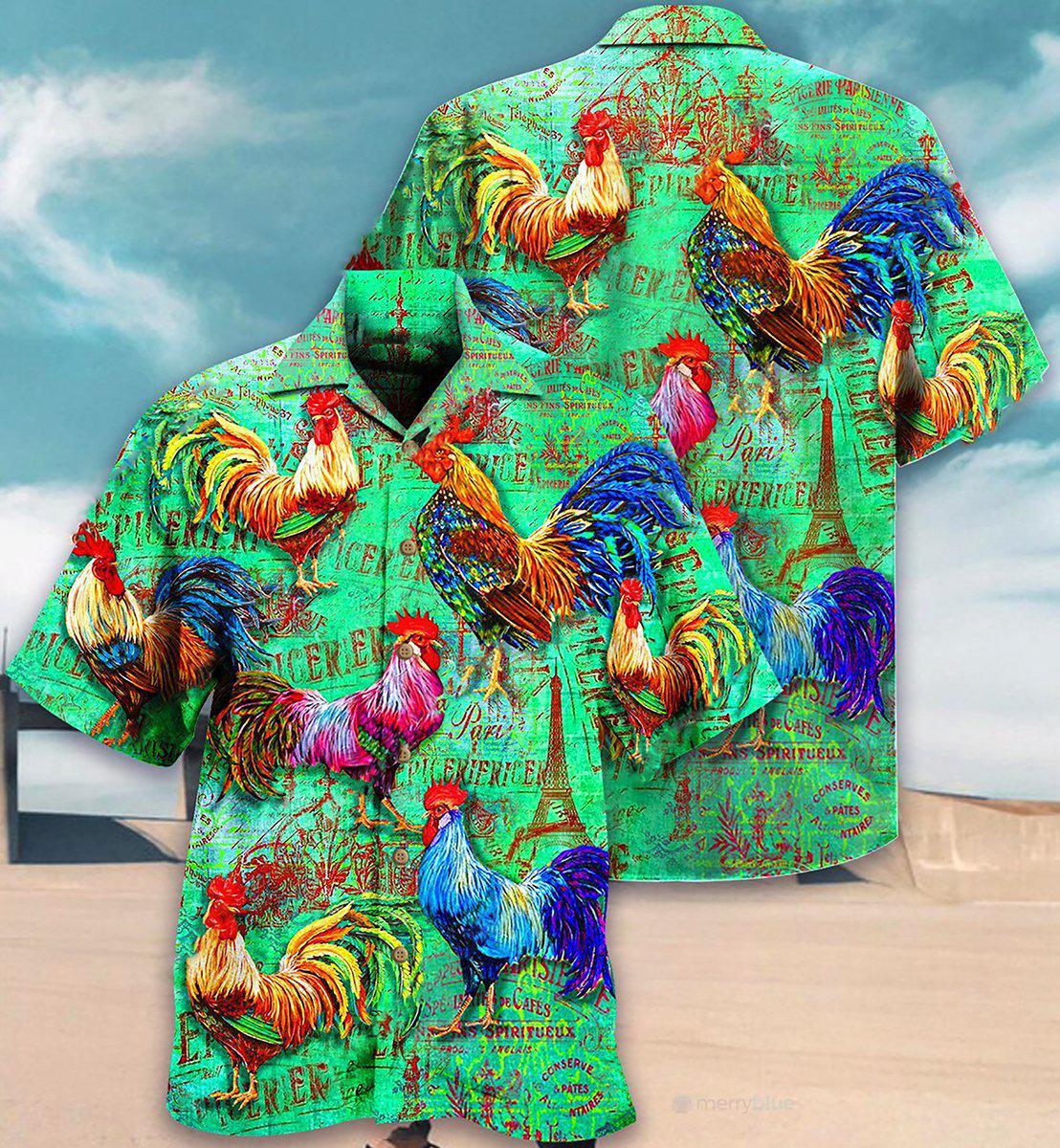 Chicken Love Green Farm Lover - Hawaiian Shirt - Reefox