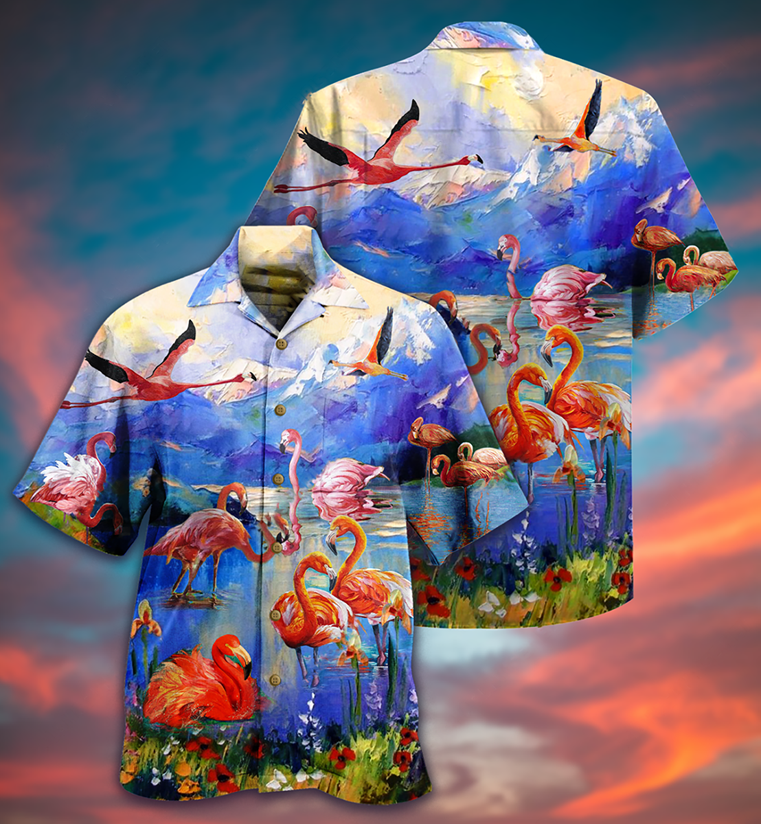 Flamingo Fly To Hawaii - Hawaiian Shirt - Reefox