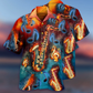 Saxophone Music Love It Red Black Blue - Hawaiian Shirt - Reefox