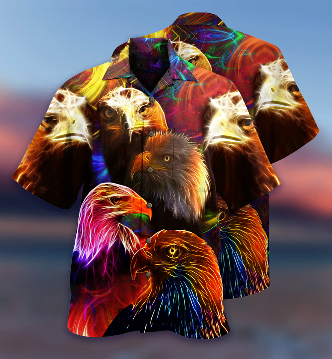 Eagle In Farm Mix Neon - Hawaiian Shirt - Reefox