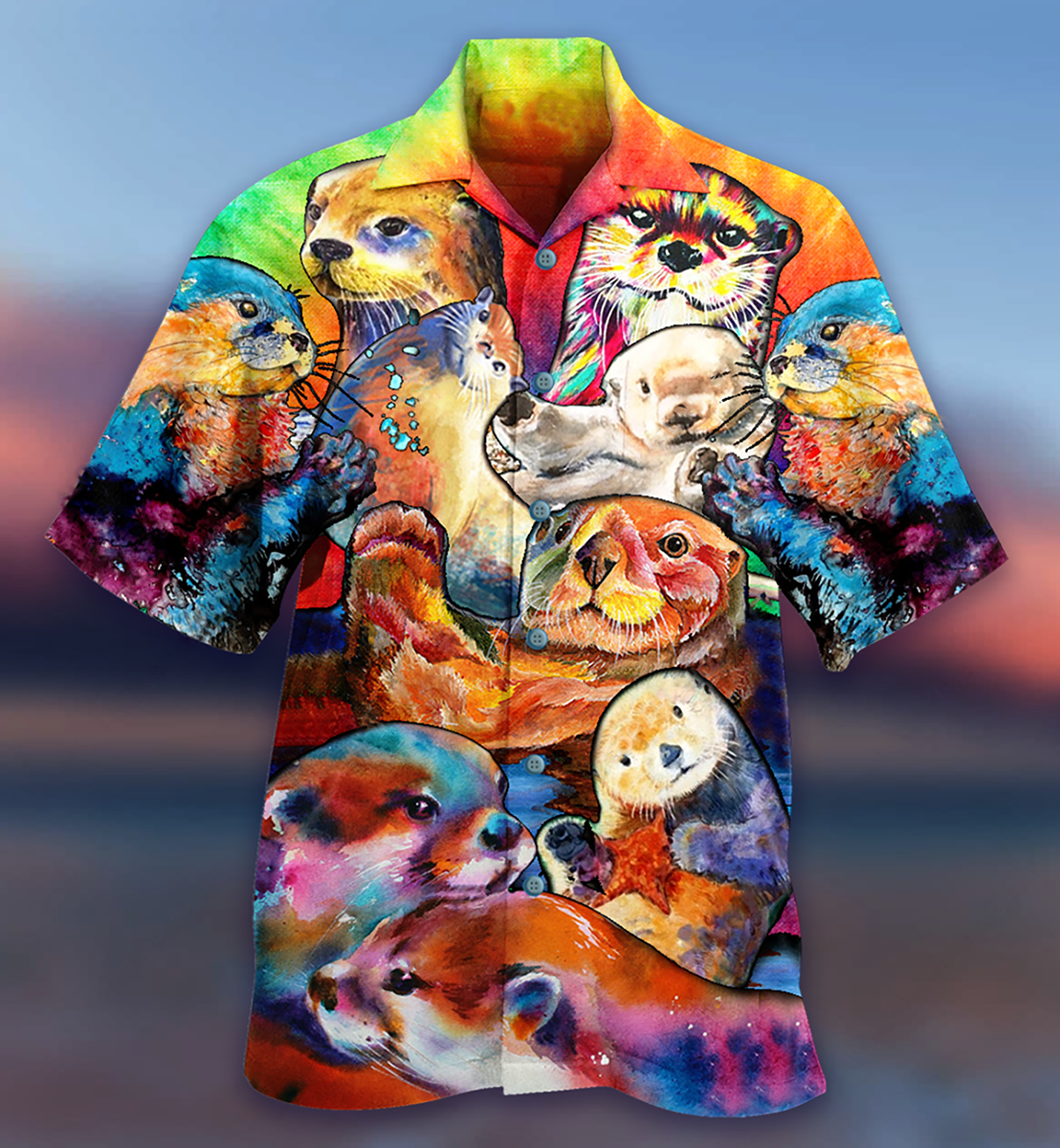 Otter Lovely Cute Animals - Hawaiian Shirt - Reefox