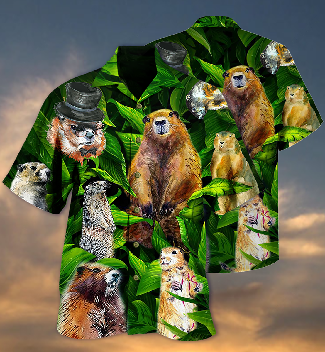 Ferret Animals LoveLy Dovely Leaves - Hawaiian Shirt - Reefox
