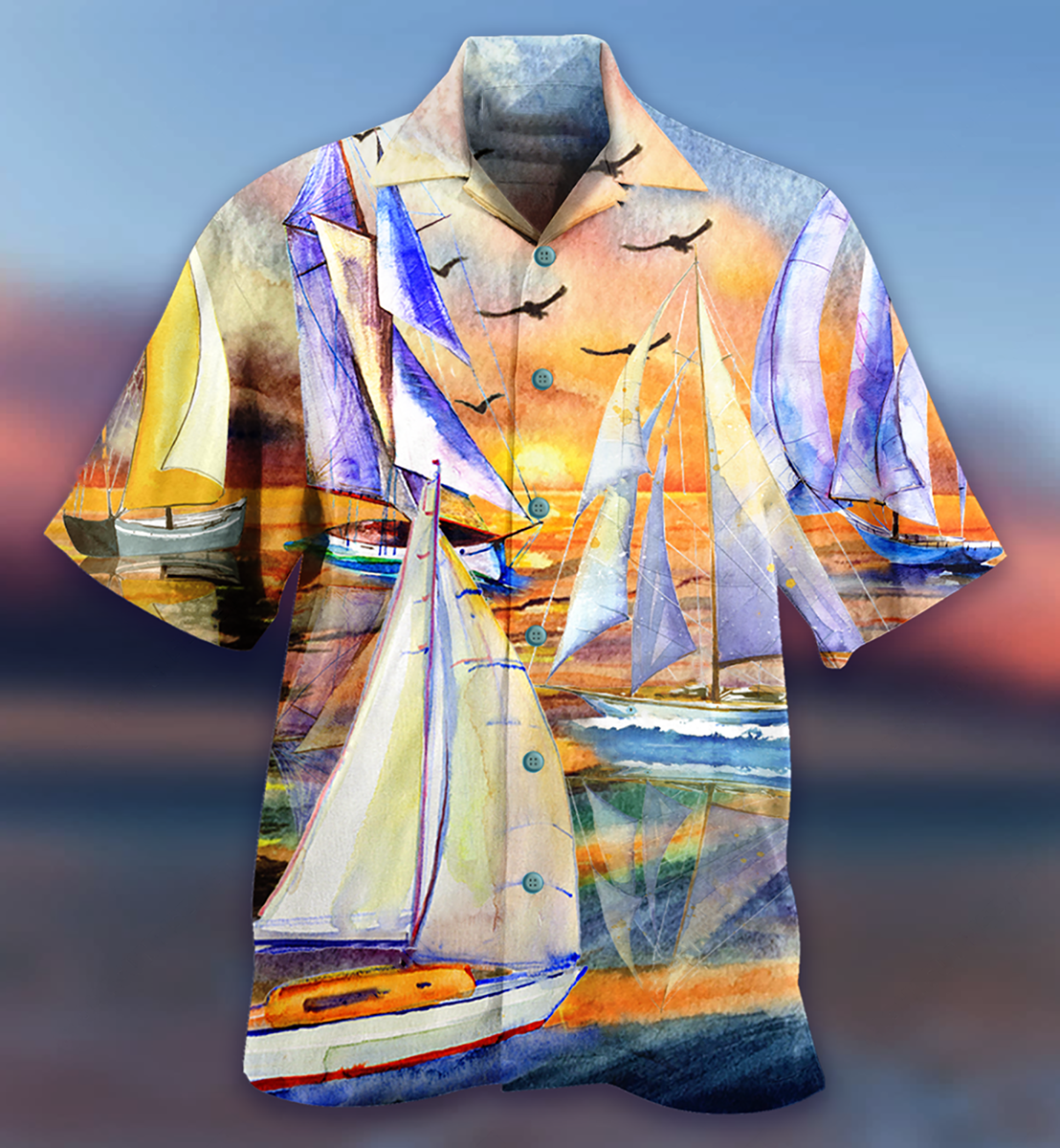 Sailing Beach Sunset Romantic - Hawaiian Shirt - Reefox