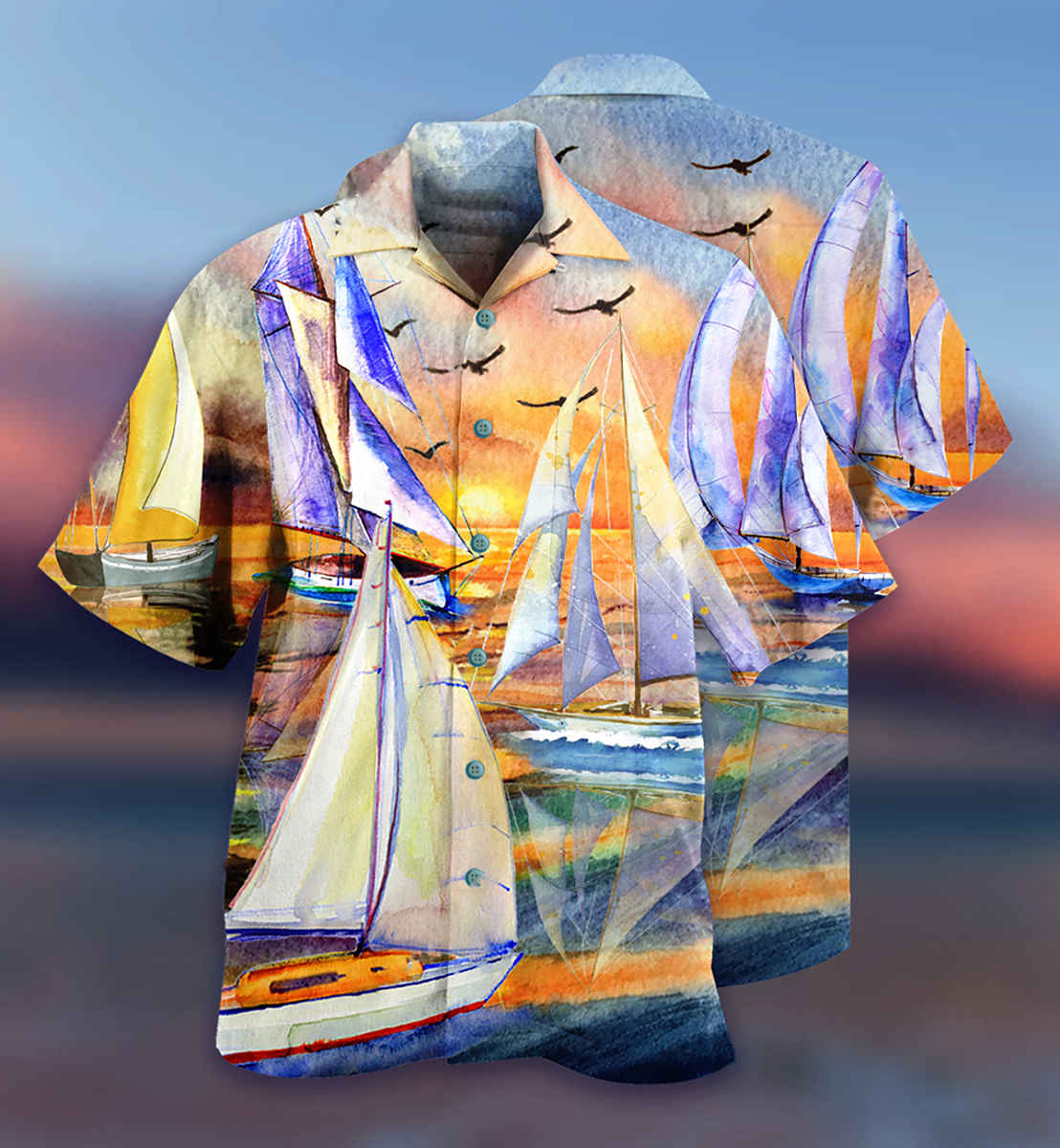 Sailing Beach Sunset Romantic - Hawaiian Shirt - Reefox