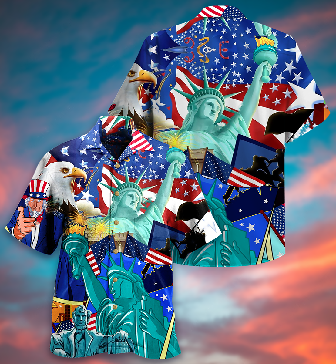 America Eagle Love You Freedom - Hawaiian Shirt - Reefox