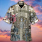 Veteran Us America Flag Skull Style - Hawaiian Shirt - Reefox