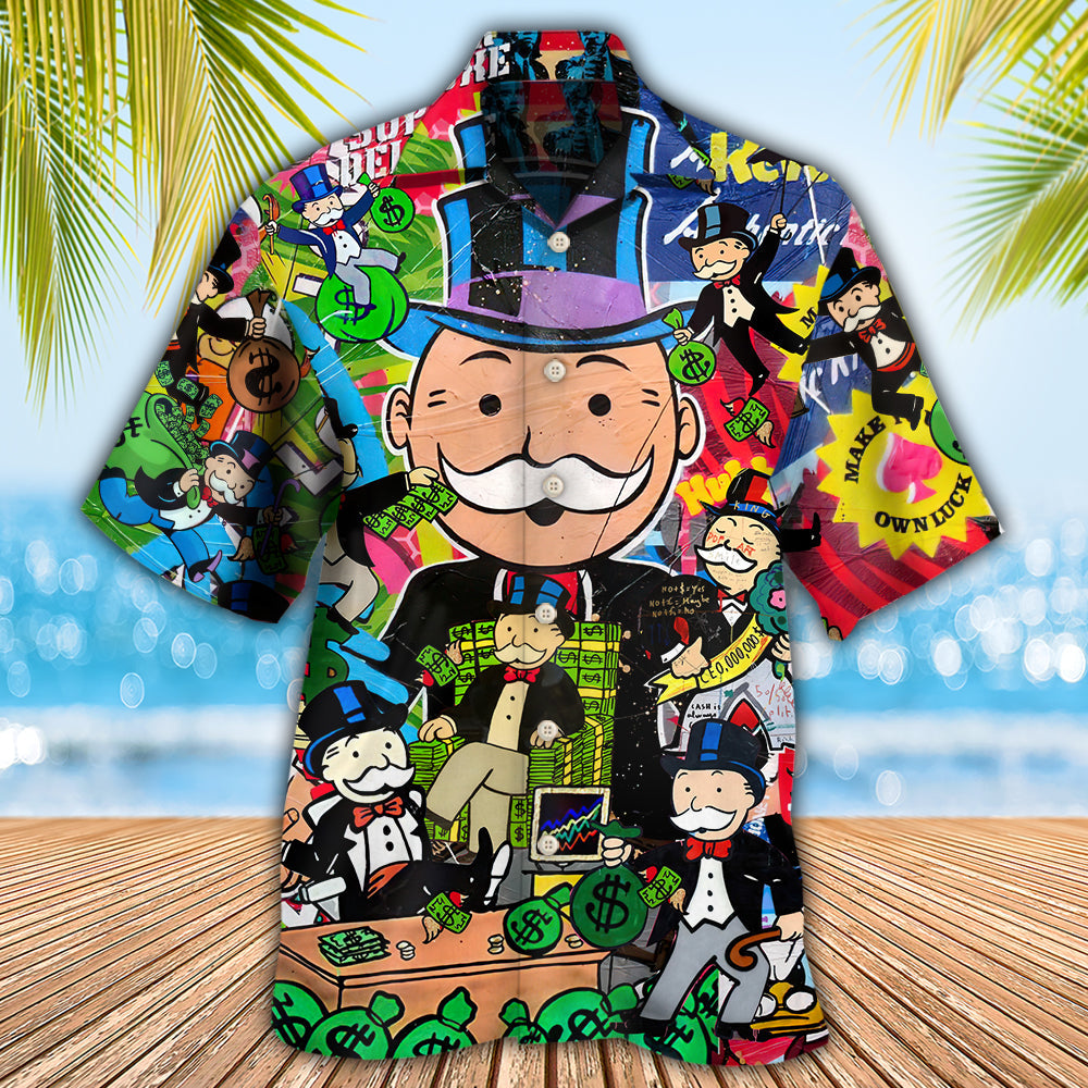 Banker Happy Raining Money - Hawaiian Shirt - Reefox